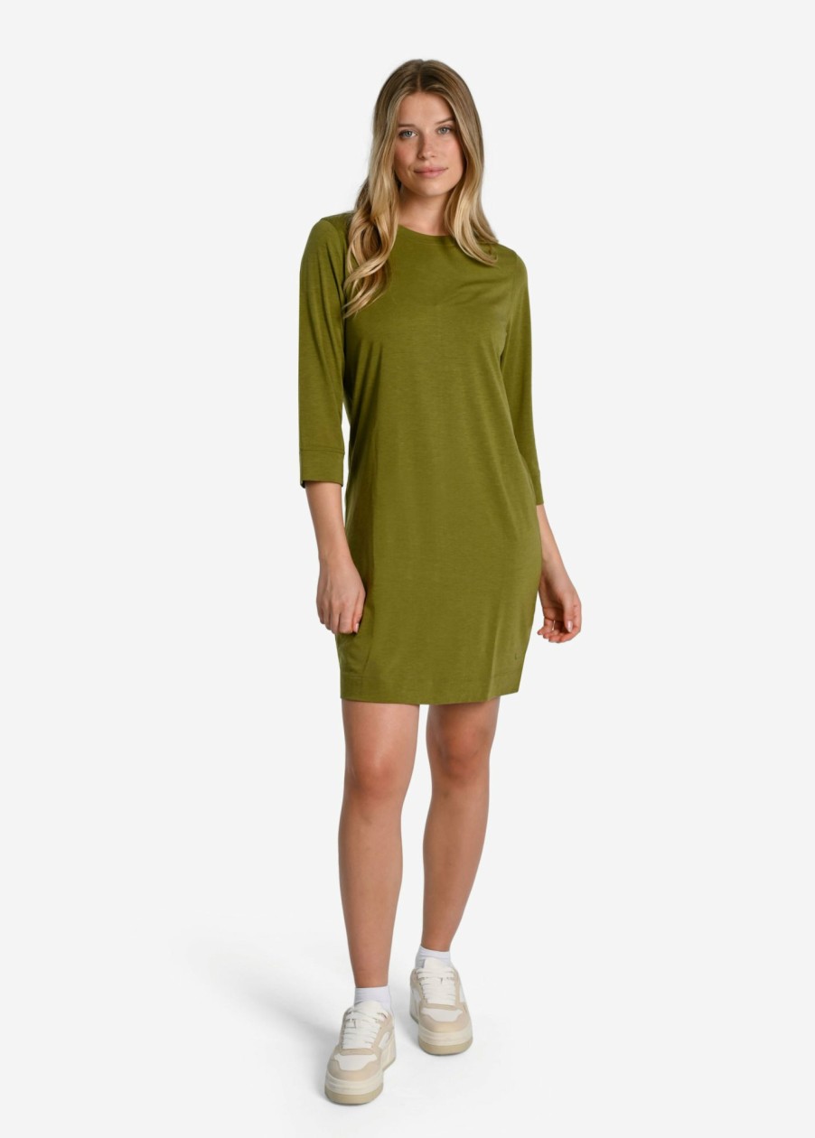 WOMEN Lole Dresses & Jumpsuits | Performance Wool 3/4 Sleeve Dress - Tarragon