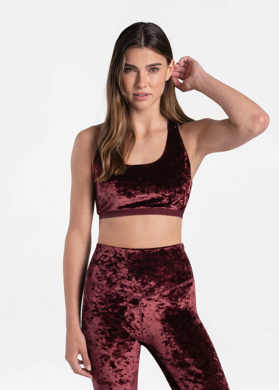 WOMEN Lole Sports Bras | Burst Velvet Bra - Plum