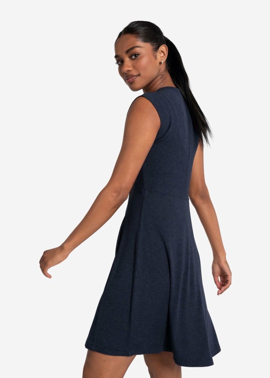 WOMEN Lole Dresses & Jumpsuits | Traverse Short Sleeve Dress - Outerspace Heather