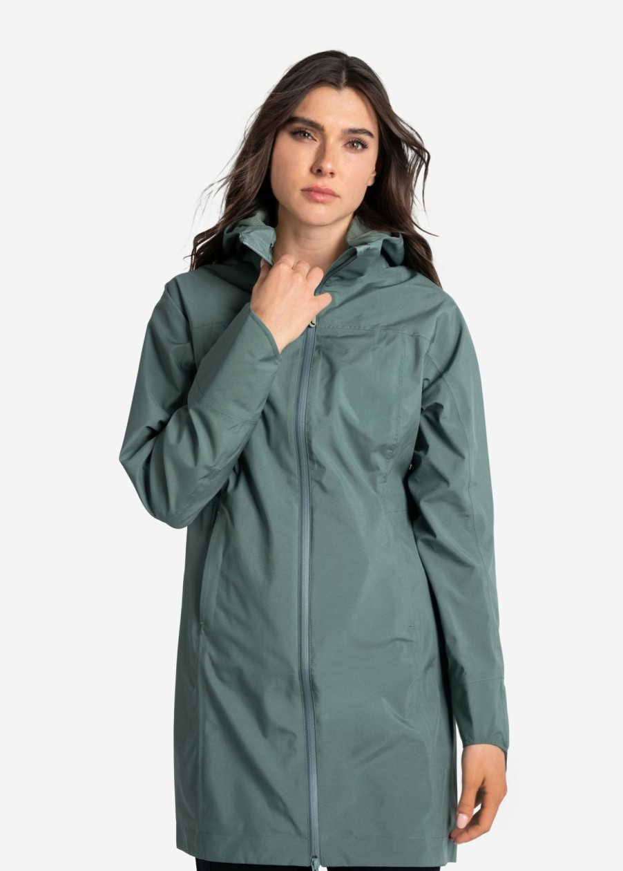 WOMEN Lole Mid-season Jackets | Element Long Rain Jacket - Marlin Blue