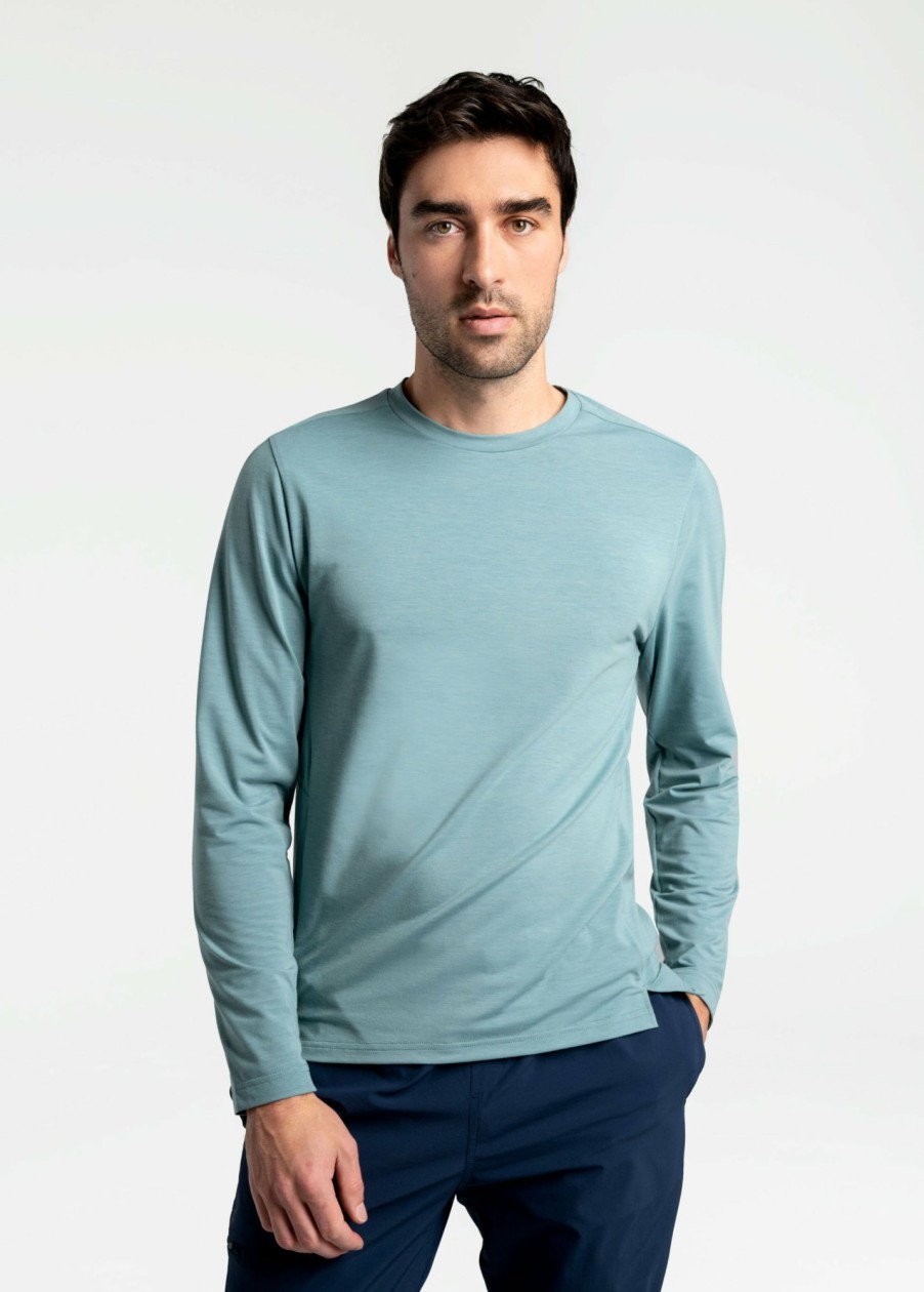 MEN Lole T-shirts & Hoodies | Performance Wool Long Sleeve - Beryl Blue