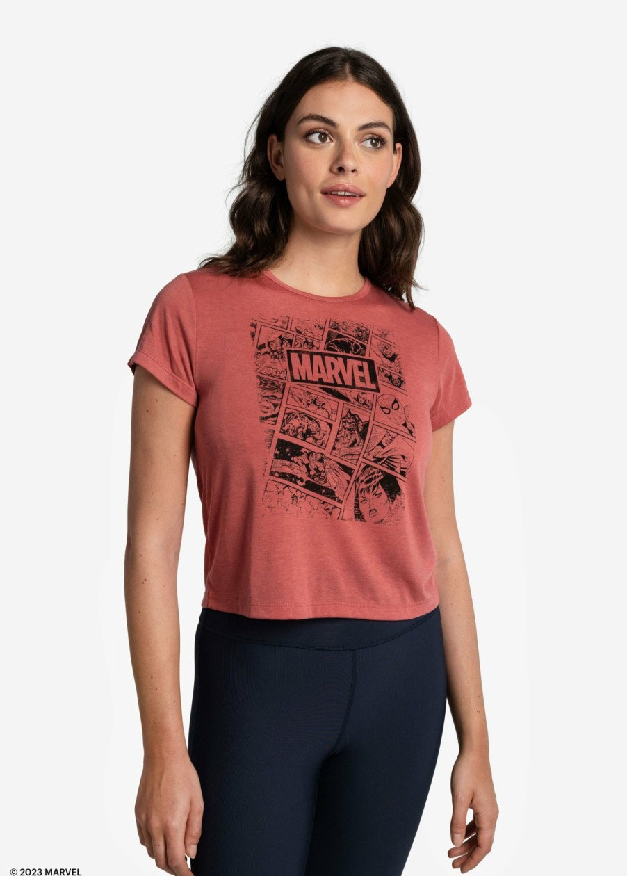 WOMEN Lole Tees & Tanks | Everyday Short Sleeve - Marvel Cerise Comic