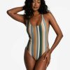 WOMEN Lole Swimwear | Soleil One Piece Swimsuit - Rio Stripe Marlin Blue