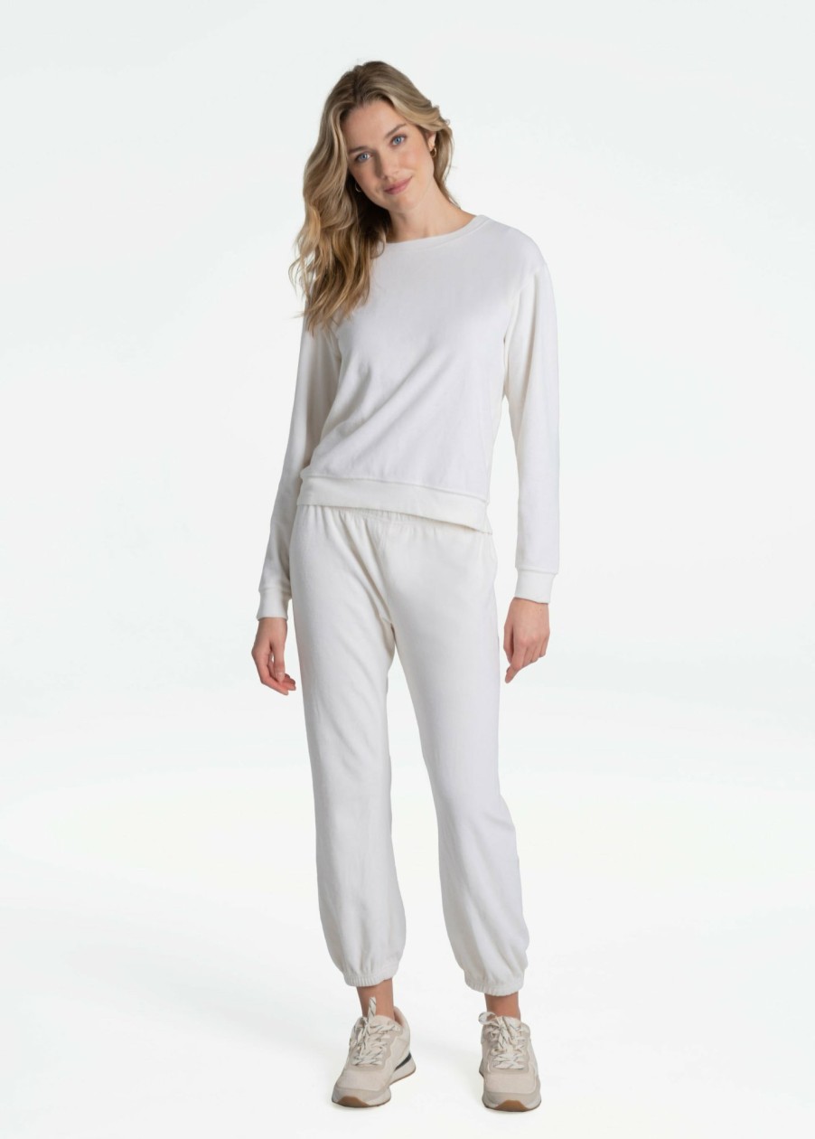 WOMEN Lole Joggers & Pants | Lole Edition Velour Jogger- White