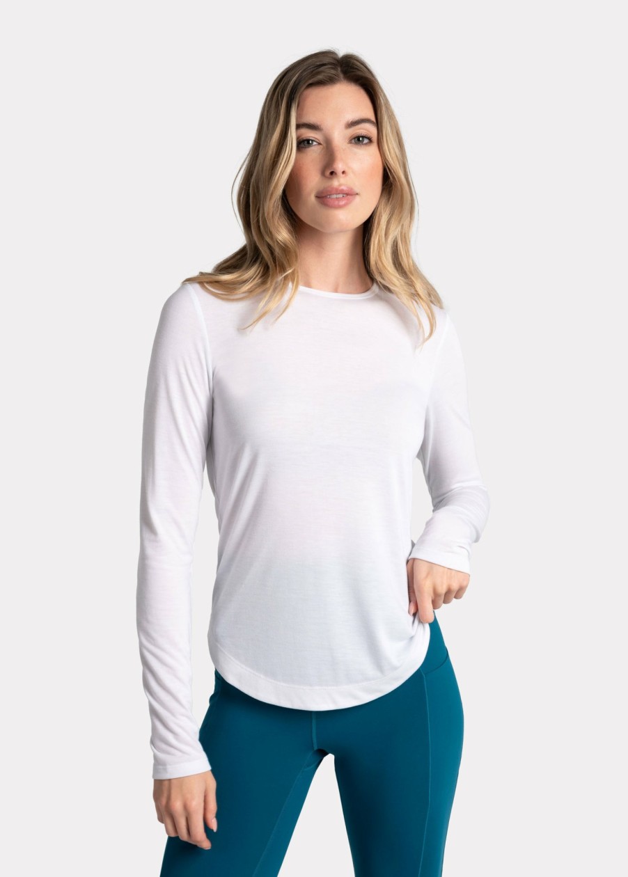 WOMEN Lole Tees & Tanks | Everyday Long Sleeve - White