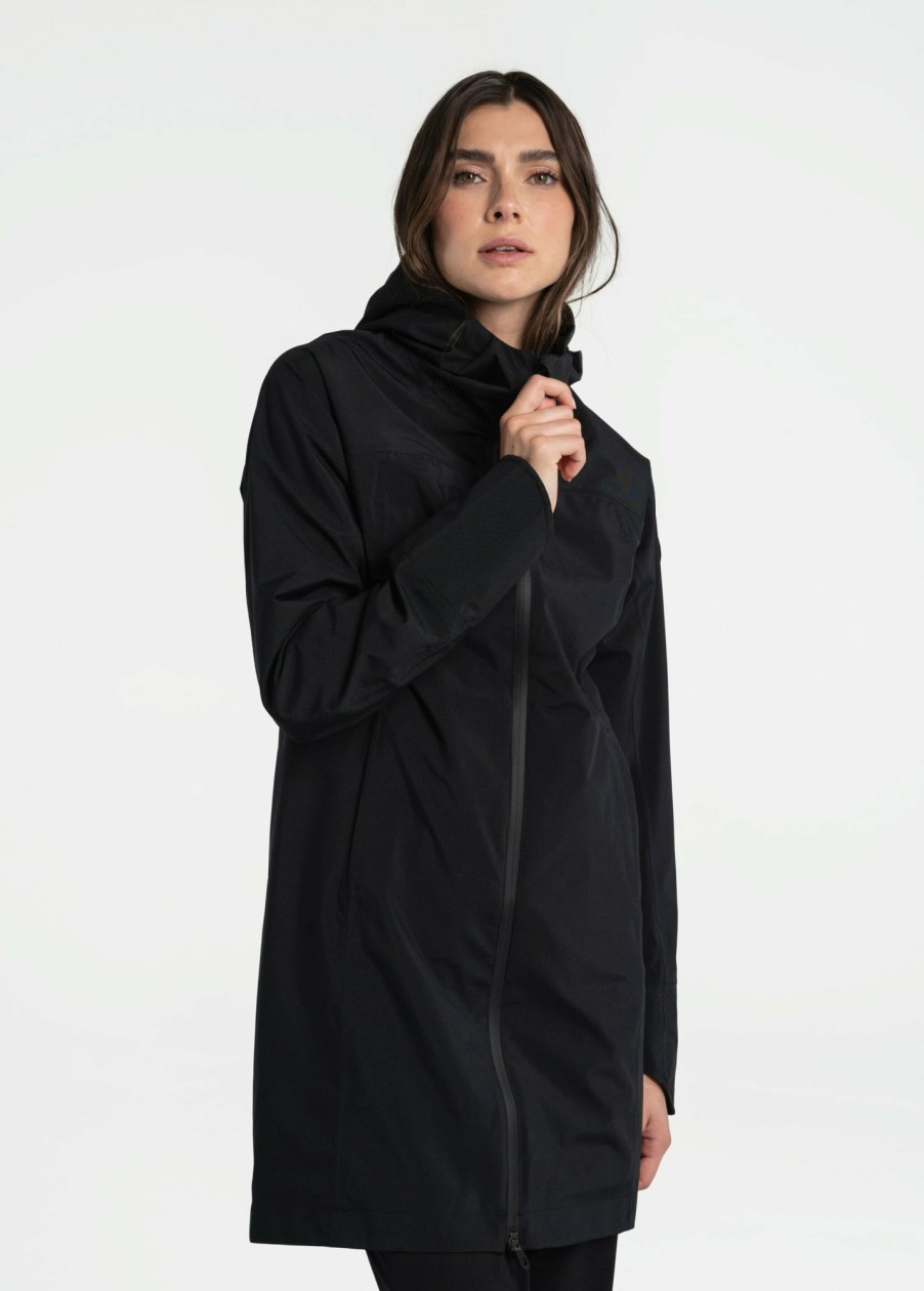 WOMEN Lole Mid-season Jackets | Element Long Rain Jacket - Black