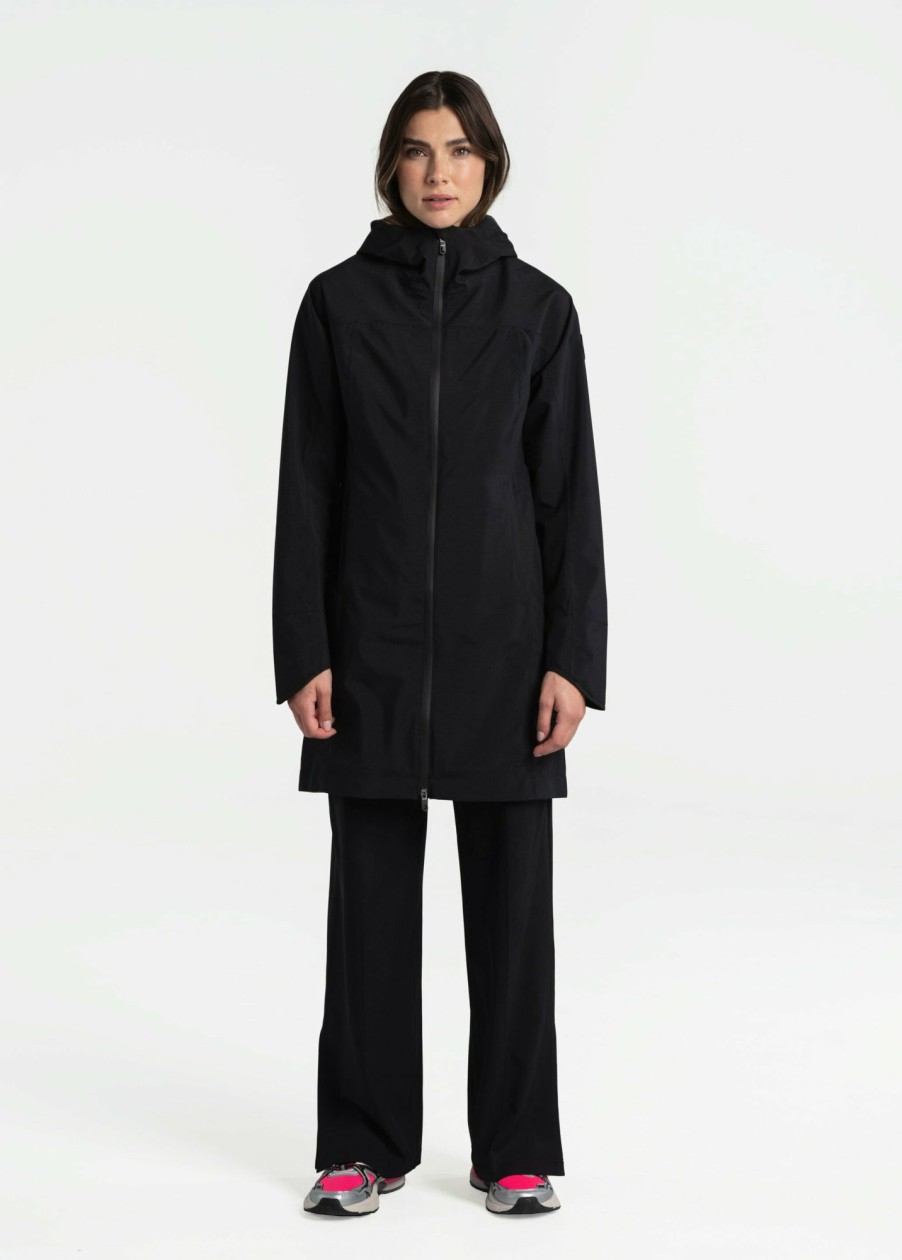 WOMEN Lole Mid-season Jackets | Element Long Rain Jacket - Black