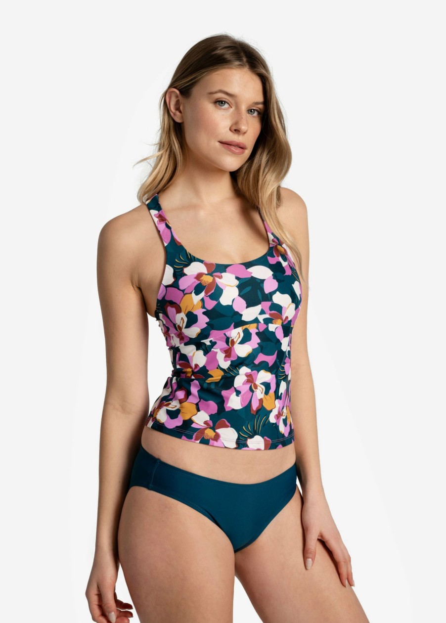 WOMEN Lole Fitness & Running | Playa Long Tankini Top - Rio Floral Crocus