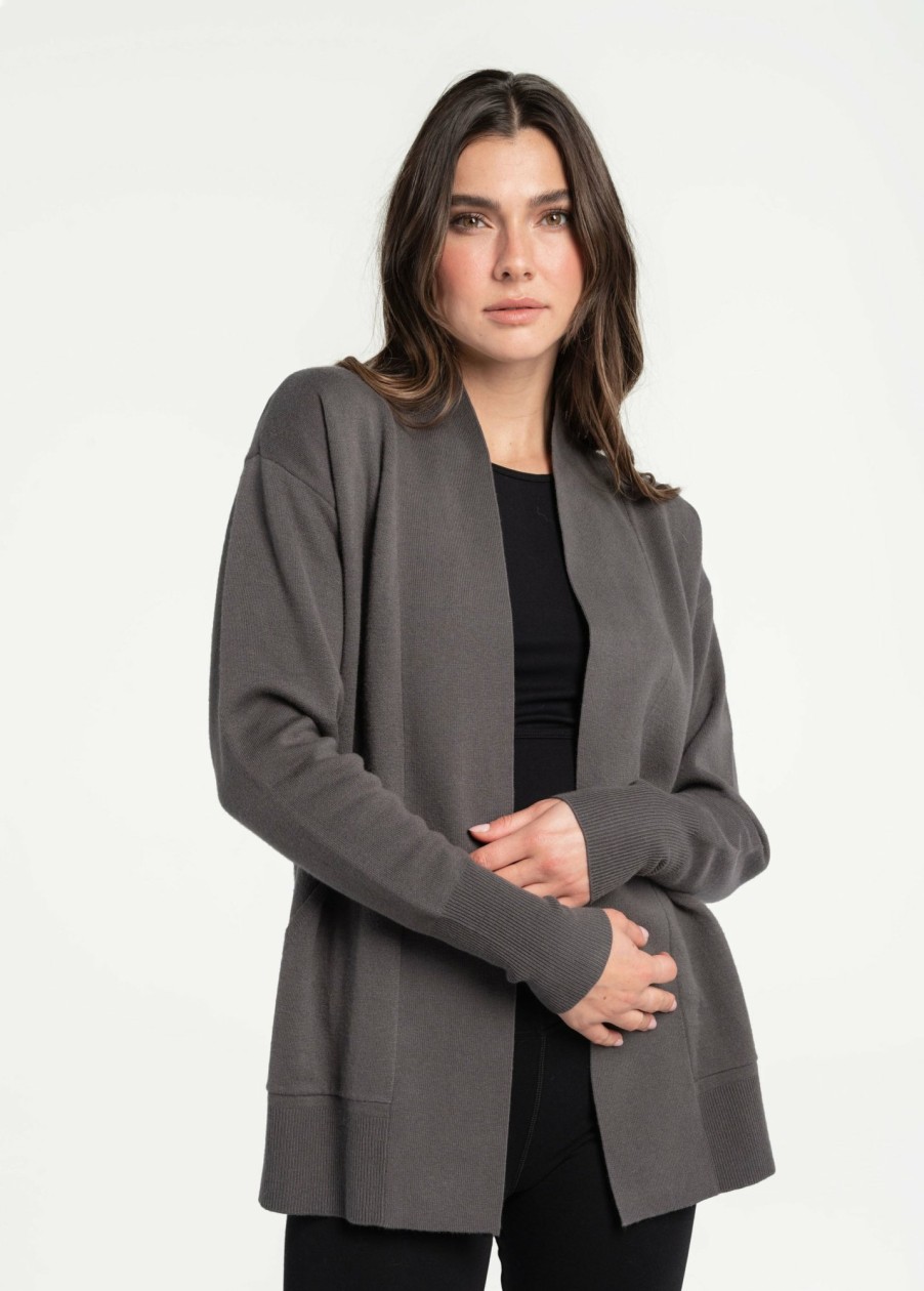 WOMEN Lole Hoodies & Sweaters | Organic Cotton Cardigan - Magnet