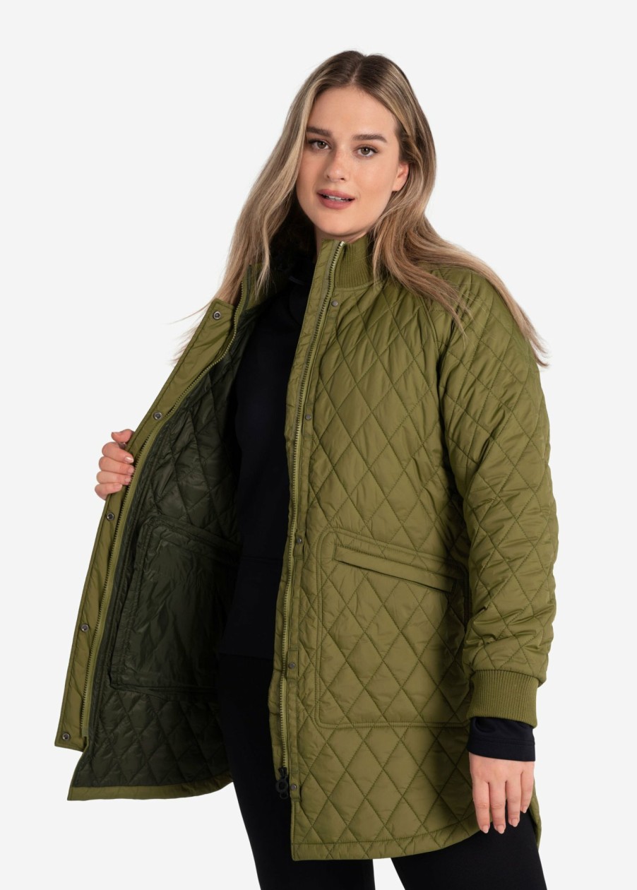 WOMEN Lole Mid-season Jackets | 3/4 Bomber Jacket - Tarragon