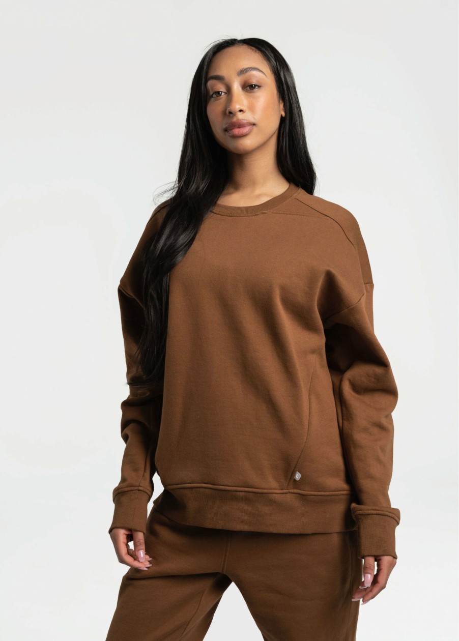 WOMEN Lole Hoodies & Sweaters | Essential Organic Pullover - Black Walnut