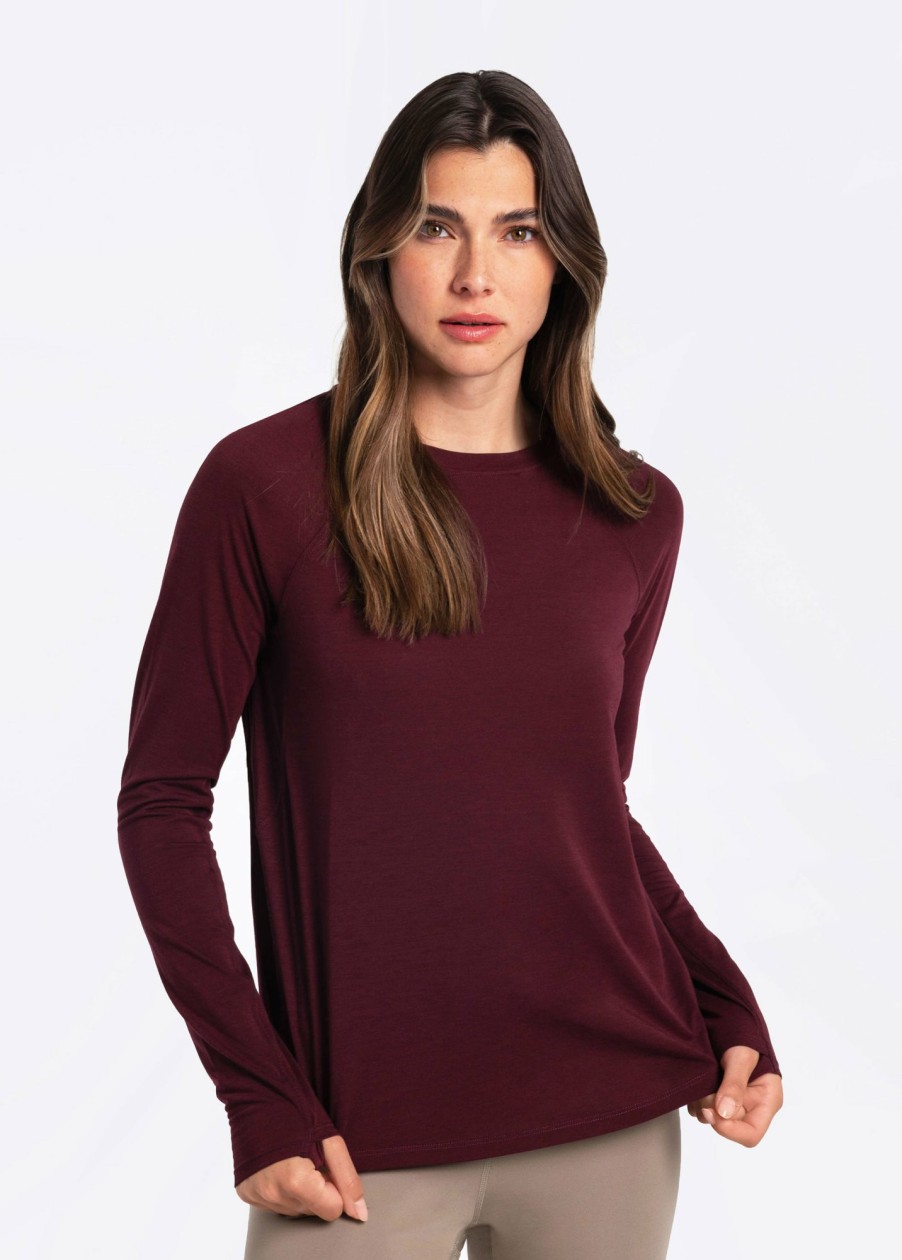 WOMEN Lole Tees & Tanks | Performance Wool Long Sleeve - Plum