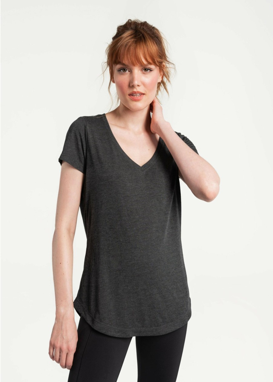 WOMEN Lole Tees & Tanks | Everyday V- Neck Short Sleeve - Black