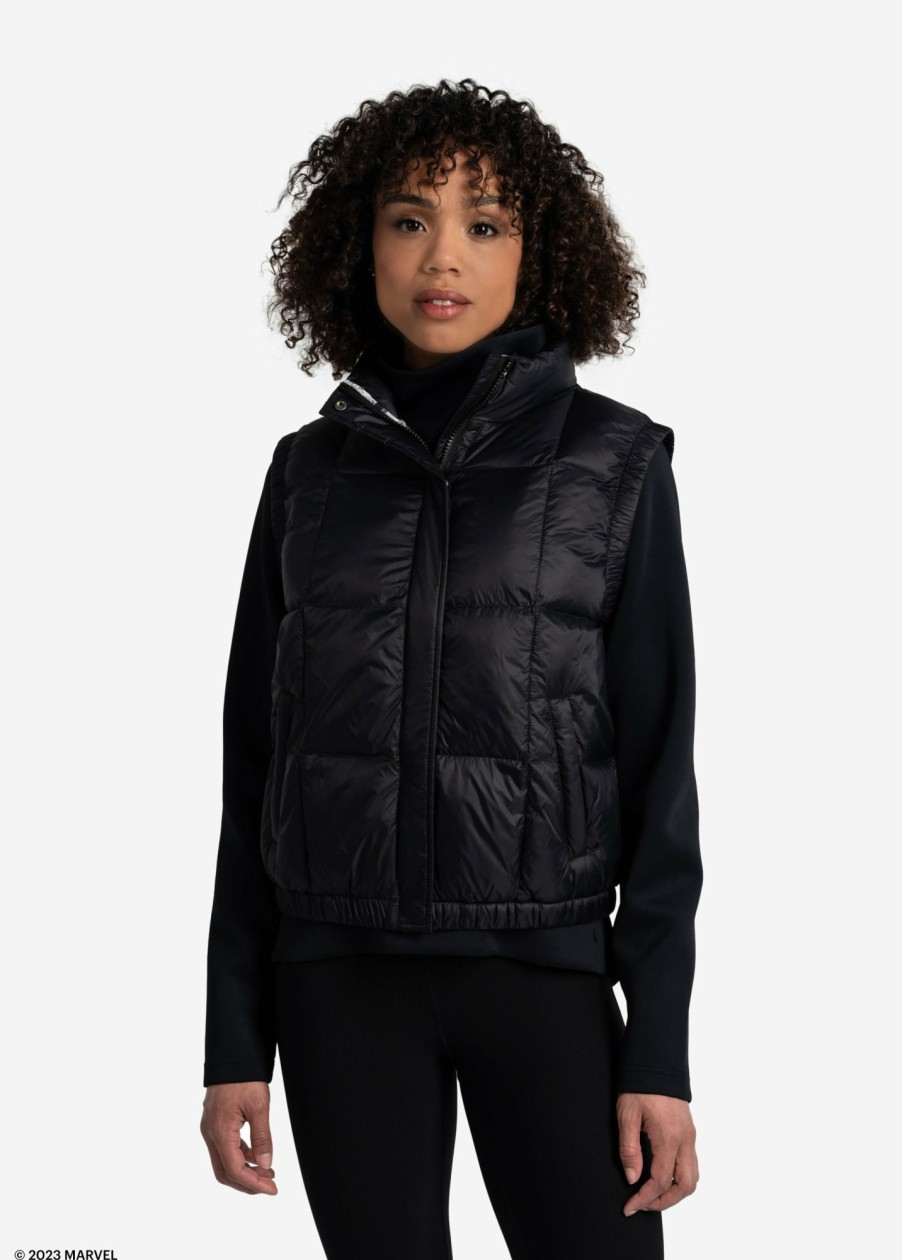 WOMEN Lole Mid-season Jackets | Rose Edition Synth Down Vest - Marvel Black With Camo