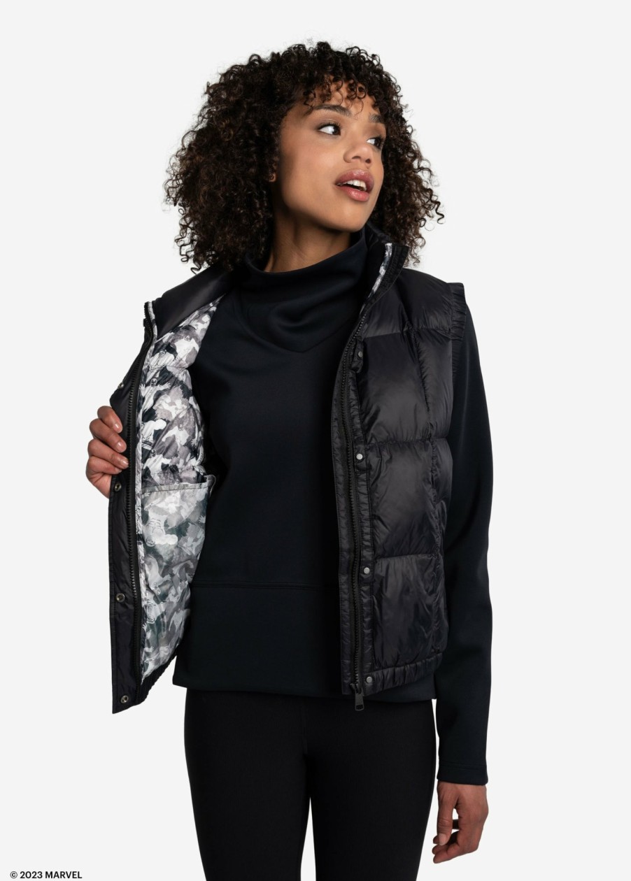 WOMEN Lole Mid-season Jackets | Rose Edition Synth Down Vest - Marvel Black With Camo