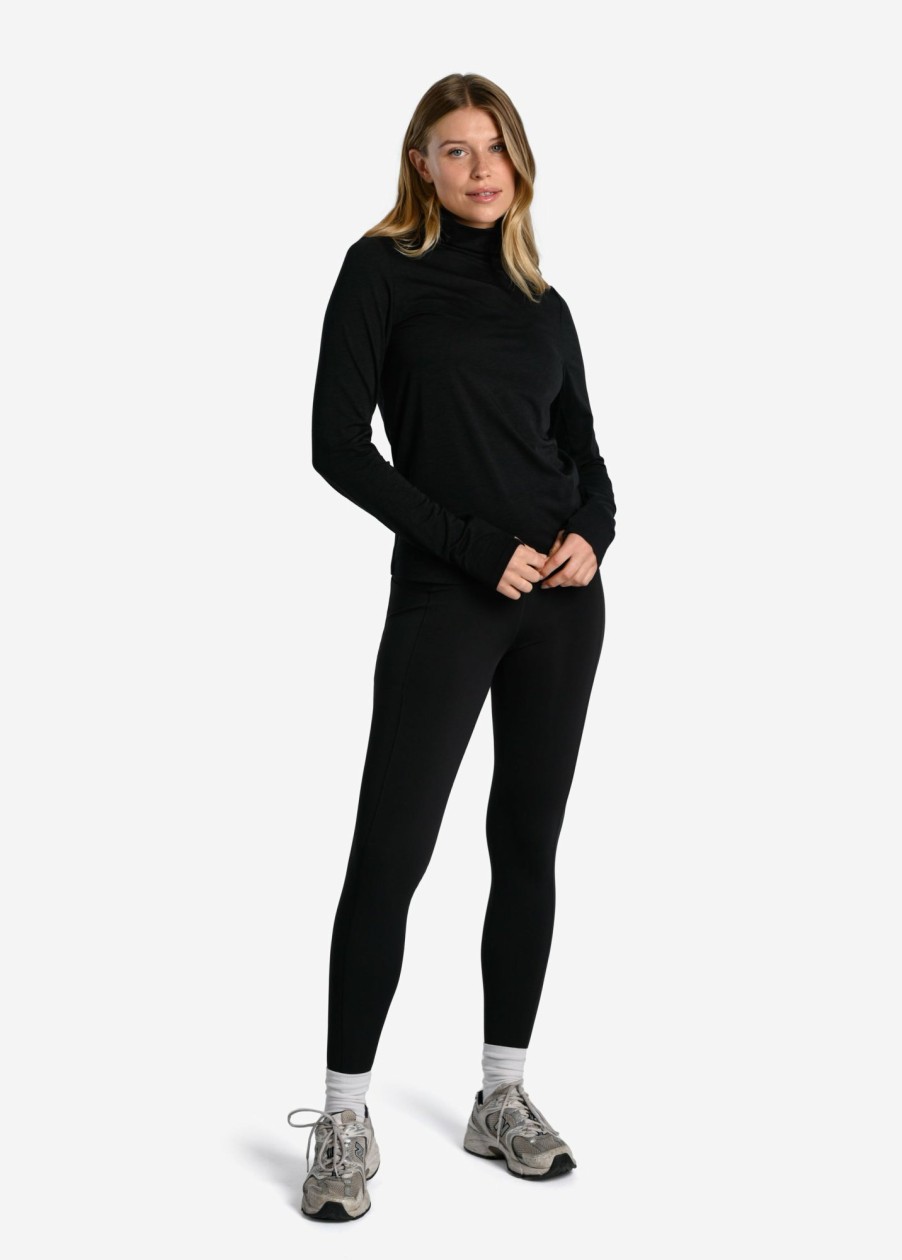 WOMEN Lole Tees & Tanks | Performance Wool Moisture- Wicking Turtleneck - Black