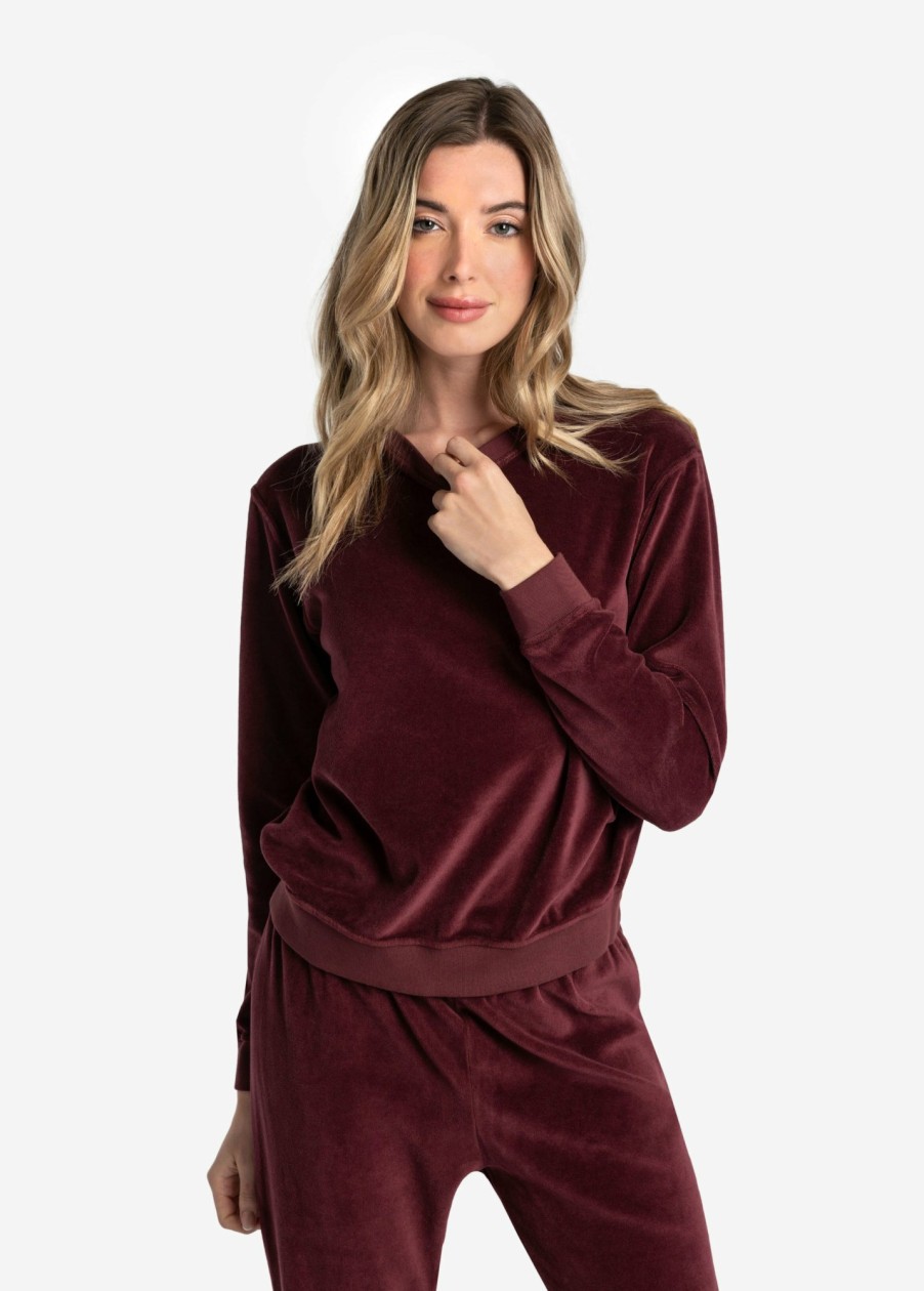 WOMEN Lole Hoodies & Sweaters | Lole Edition Velour Long Sleeves - Plum