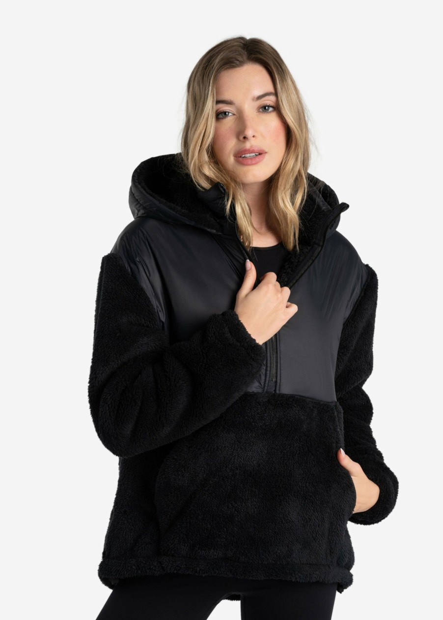 WOMEN Lole Loungewear | Yana Oversized Pullover Hoodie - Black