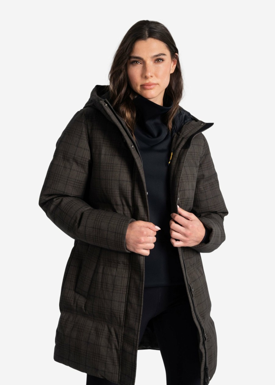 WOMEN Lole Winter Jackets | Performance Plaid Winter Jacket - Java