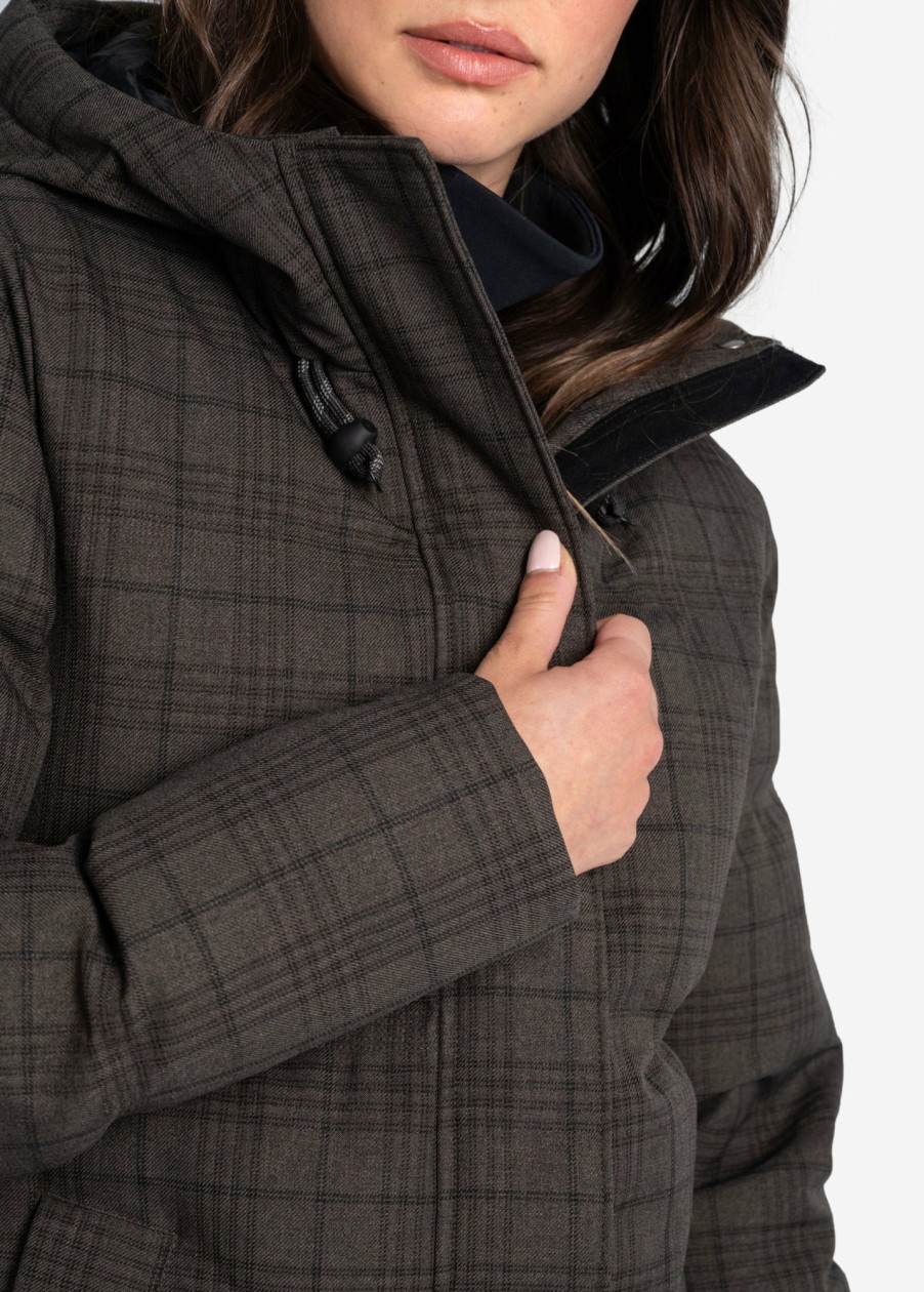 WOMEN Lole Winter Jackets | Performance Plaid Winter Jacket - Java