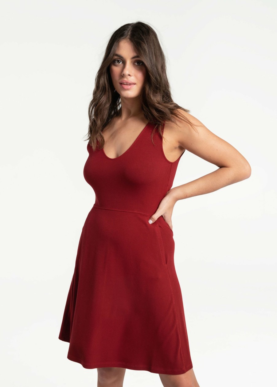 WOMEN Lole Dresses & Jumpsuits | Traverse V- Neck Dress - Merlot