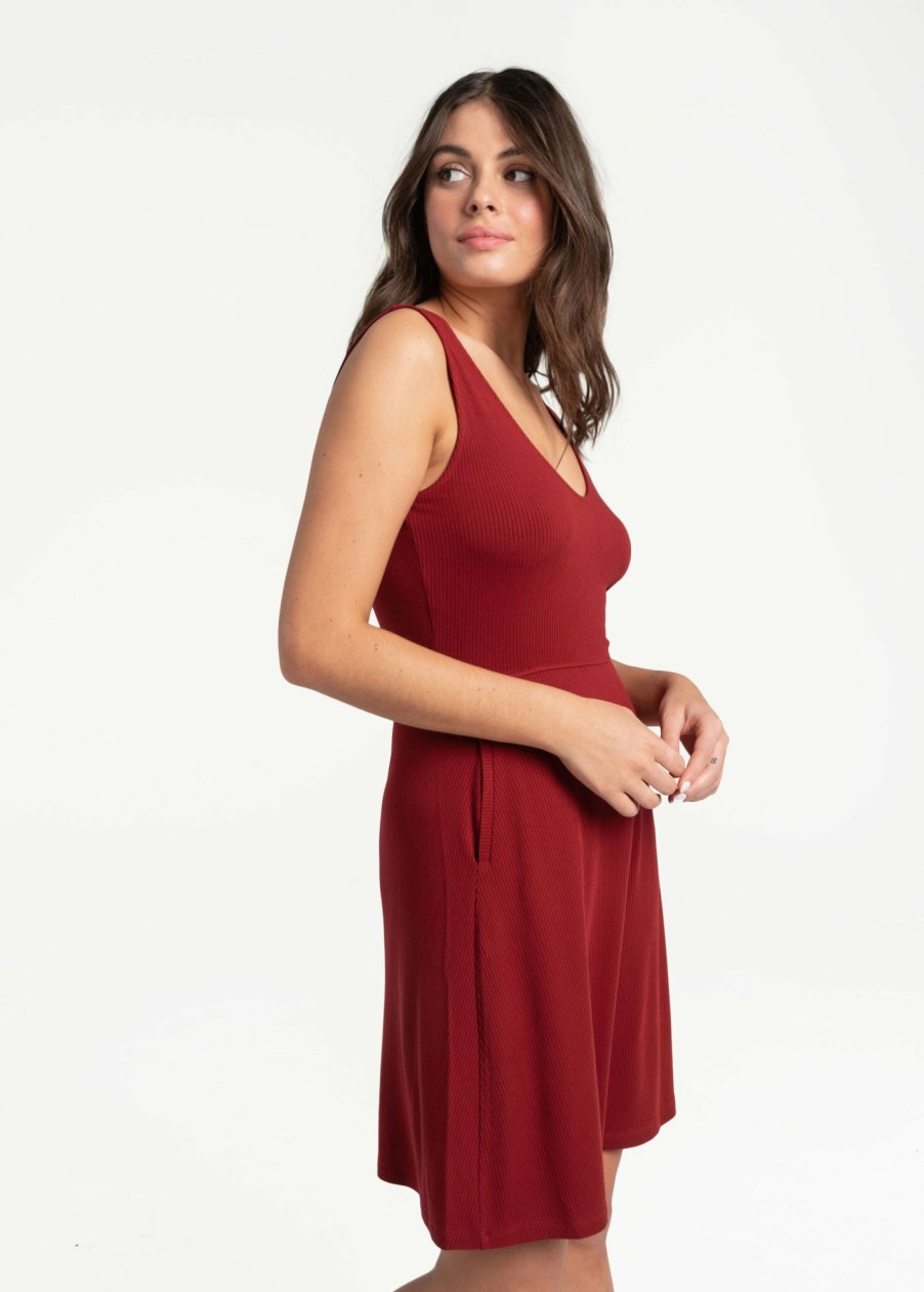 WOMEN Lole Dresses & Jumpsuits | Traverse V- Neck Dress - Merlot