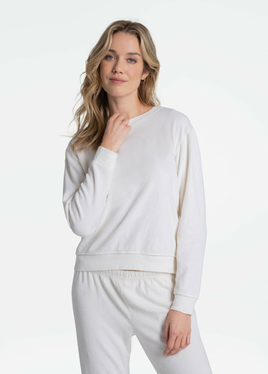 WOMEN Lole Hoodies & Sweaters | Lole Edition Velour Long Sleeves - White