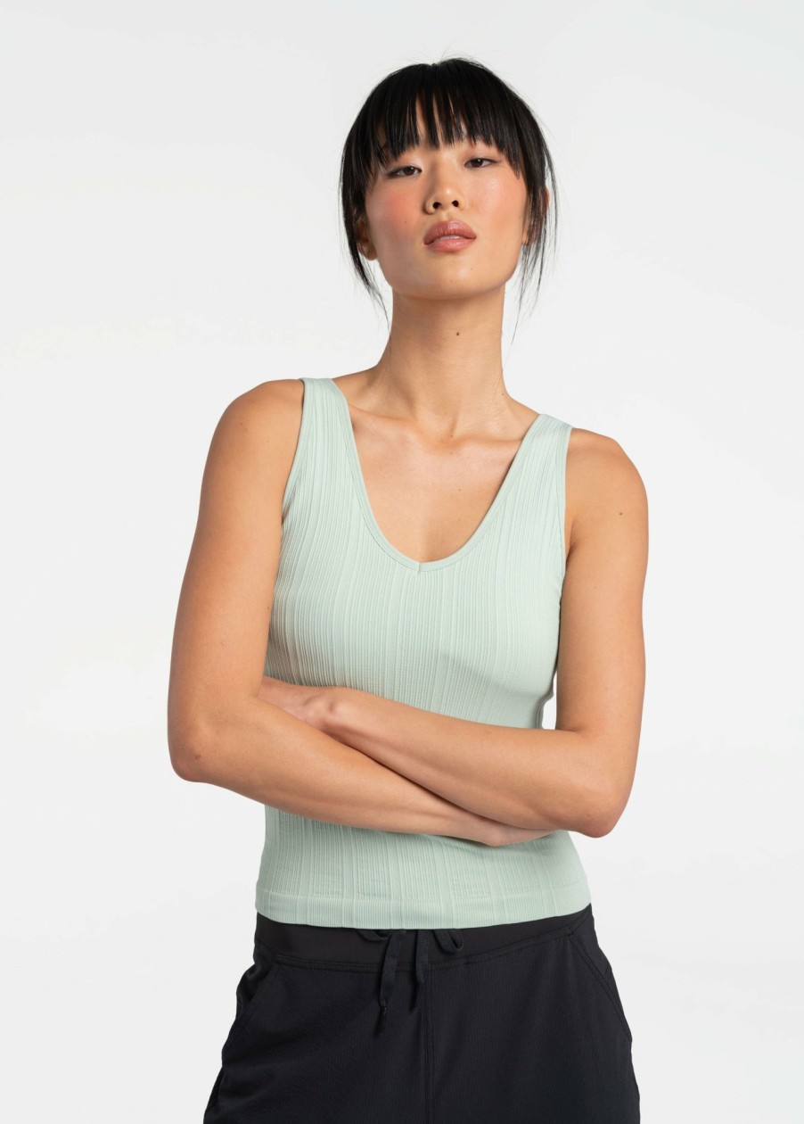 WOMEN Lole Tees & Tanks | Asana V- Neck Tank Top - Nebula Green