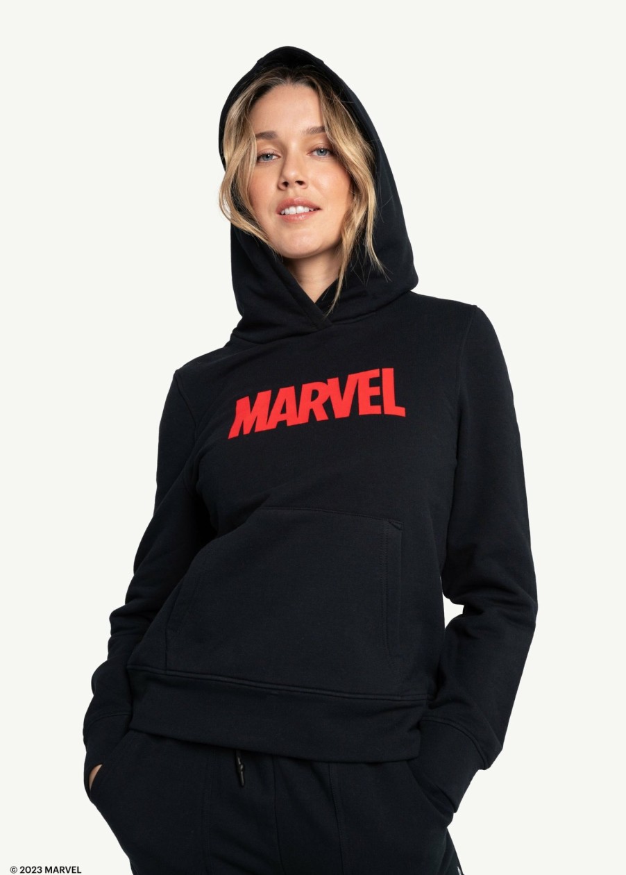 WOMEN Lole Hoodies & Sweaters | Easy Fleece Hoodie - Marvel Black Icone