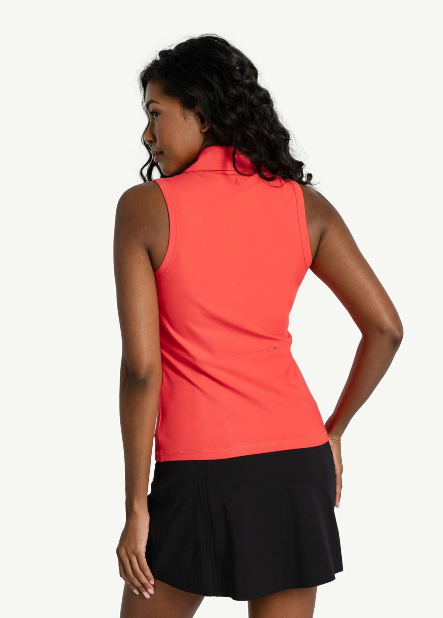 WOMEN Lole Fitness & Running | Step Up Polo Shirt - Cayenne