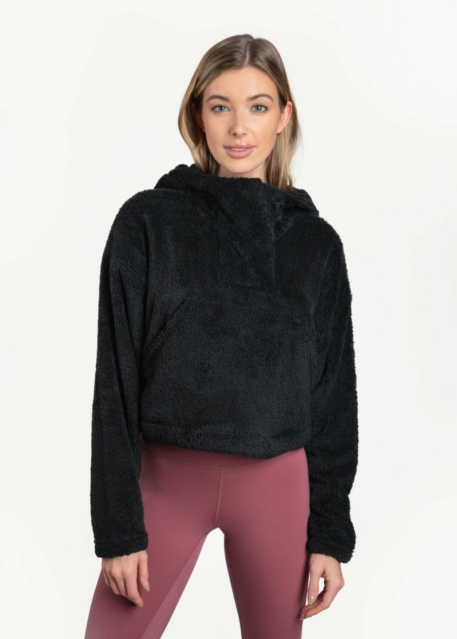 WOMEN Lole Hoodies & Sweaters | Yanali Fleece Cropped Hoodie - Black