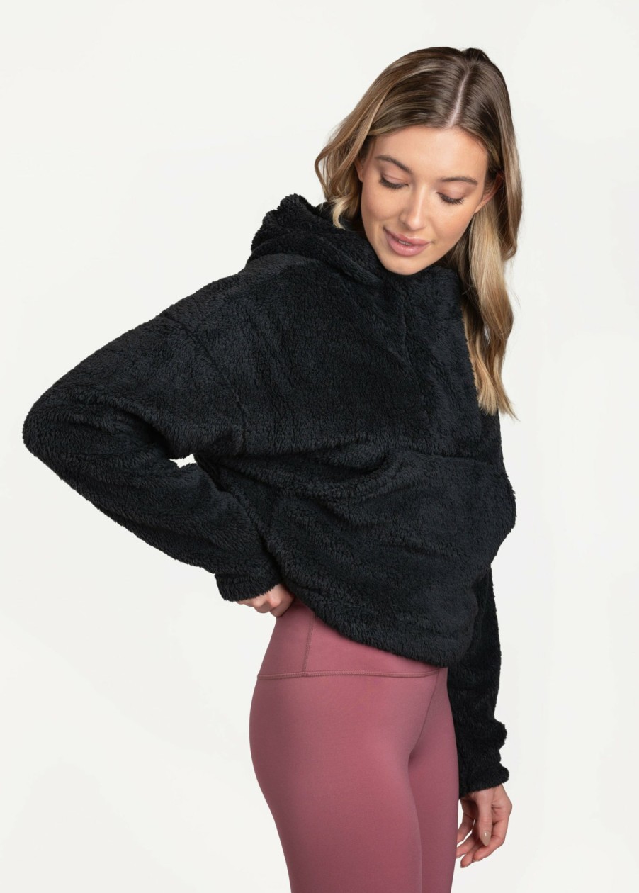 WOMEN Lole Hoodies & Sweaters | Yanali Fleece Cropped Hoodie - Black