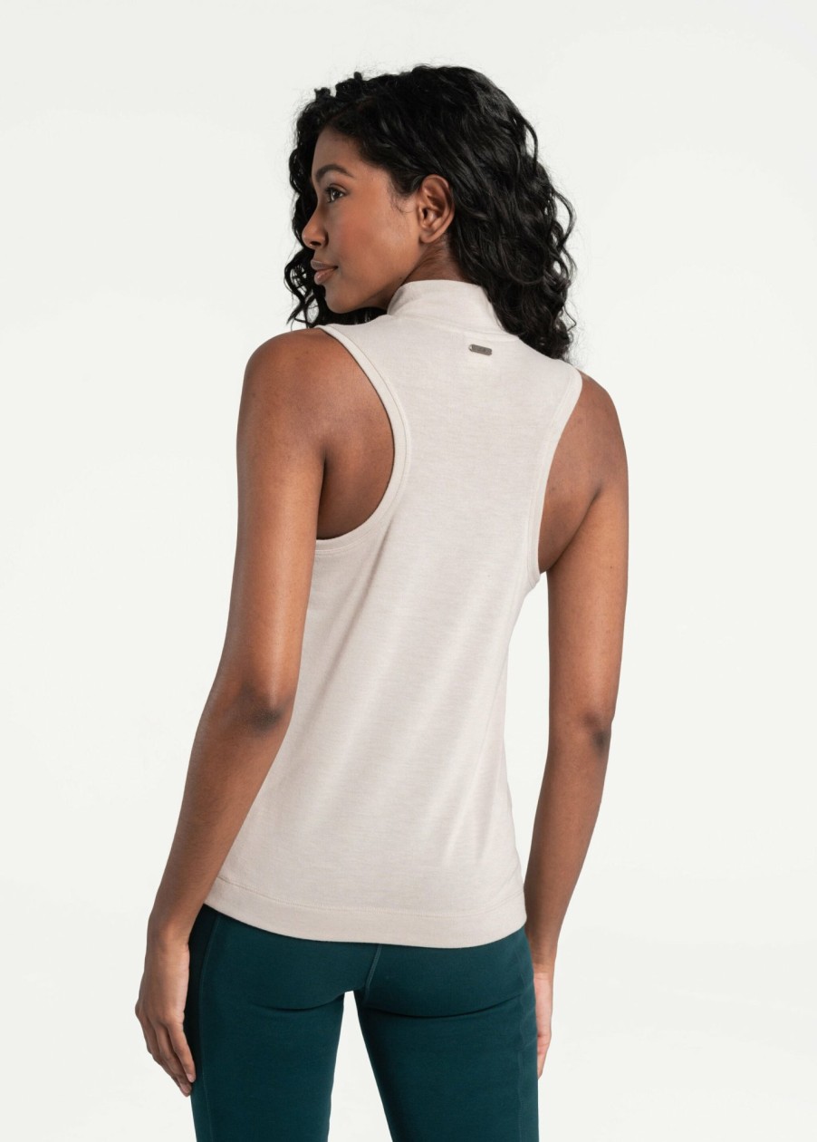 WOMEN Lole Tees & Tanks | Downtown Sleeveless Mock Neck Top - Abalone Heather