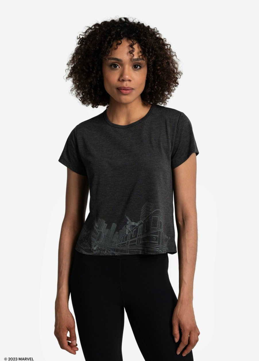 WOMEN Lole Tees & Tanks | Everyday Short Sleeve - Marvel Black Cityscape