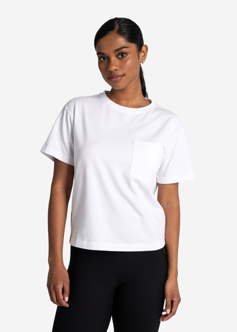 WOMEN Lole Tees & Tanks | Effortless Cotton Tee - White