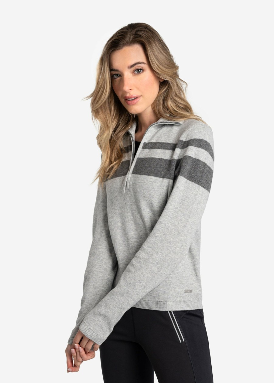 WOMEN Lole Hoodies & Sweaters | Eco Wool Turtle Neck Pullover - Light Grey Heather