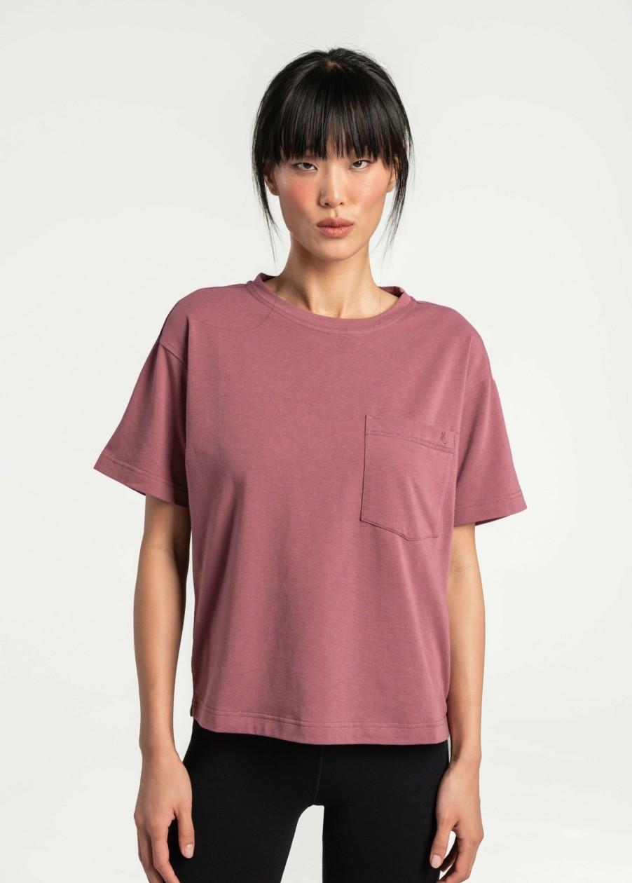 WOMEN Lole Tees & Tanks | Effortless Cotton Tee - Thistle