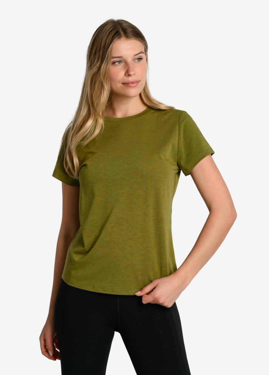 WOMEN Lole Tees & Tanks | Performance Wool Moisture- Wicking Short Sleeve - Tarragon