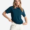 WOMEN Lole Tees & Tanks | Effortless Cotton Tee - Fjord Blue