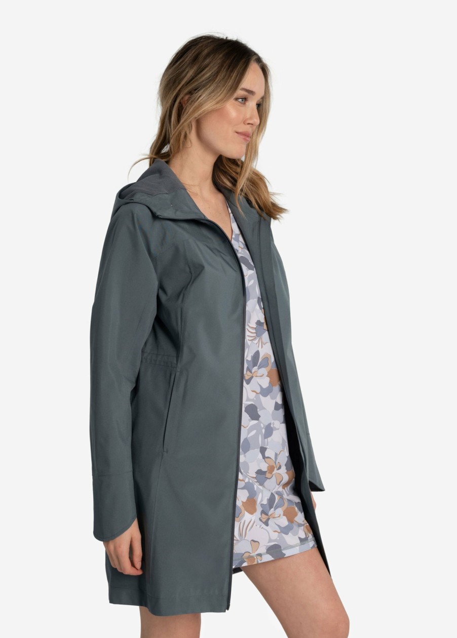 WOMEN Lole Mid-season Jackets | Element Long Rain Jacket - Ash