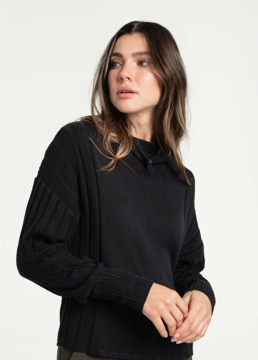 WOMEN Lole Hoodies & Sweaters | Vanier Funnel- Neck Pullover Sweater - Black