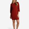 WOMEN Lole Dresses & Jumpsuits | Performance Wool 3/4 Sleeve Dress - Merlot