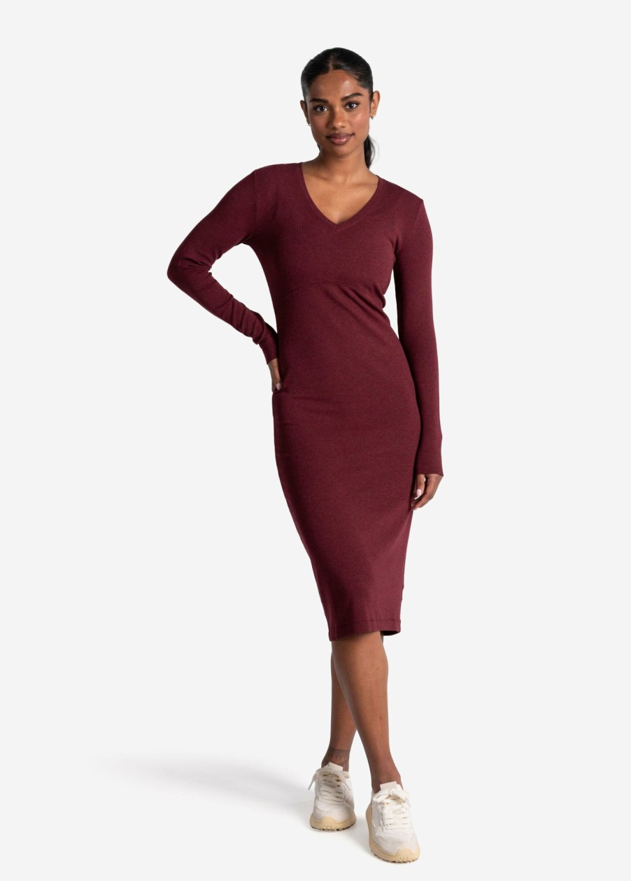 WOMEN Lole Dresses & Jumpsuits | Traverse V- Neck Dress - Port Heather