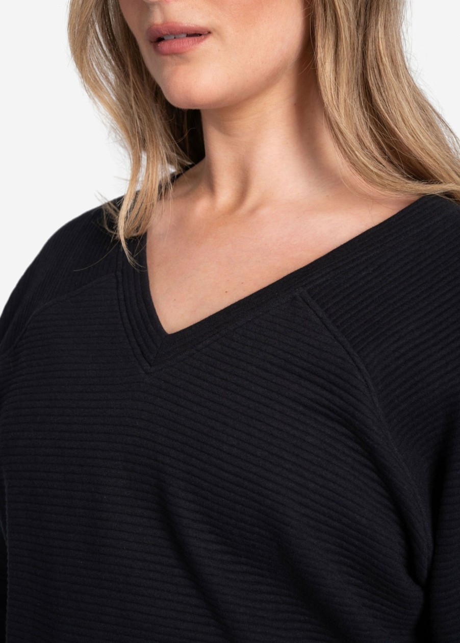 WOMEN Lole Hoodies & Sweaters | Ottoman V- Neck Pullover - Black