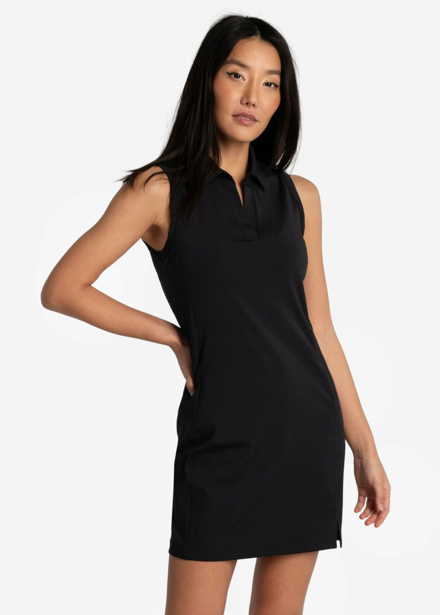 WOMEN Lole Fitness & Running | Step Up Polo Dress - Black