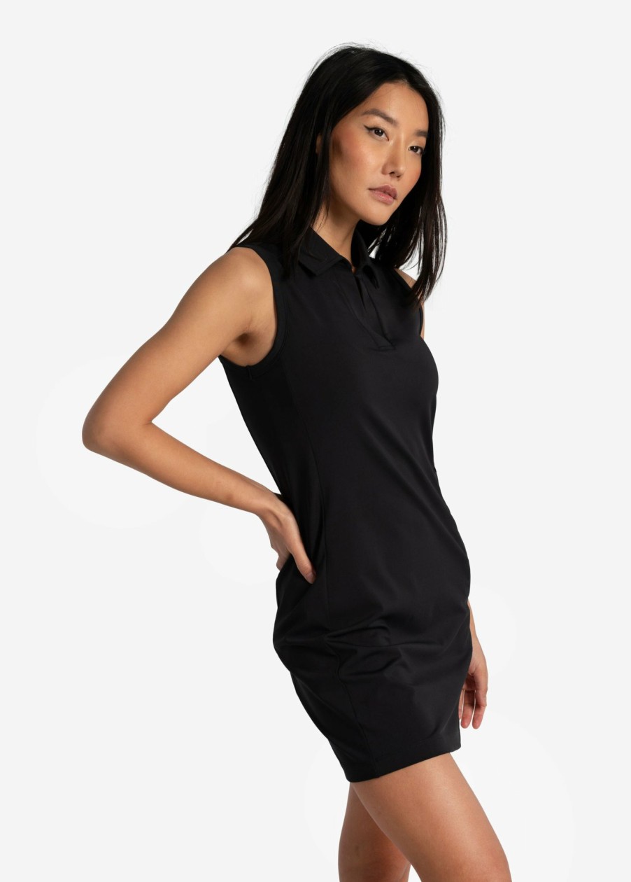 WOMEN Lole Fitness & Running | Step Up Polo Dress - Black