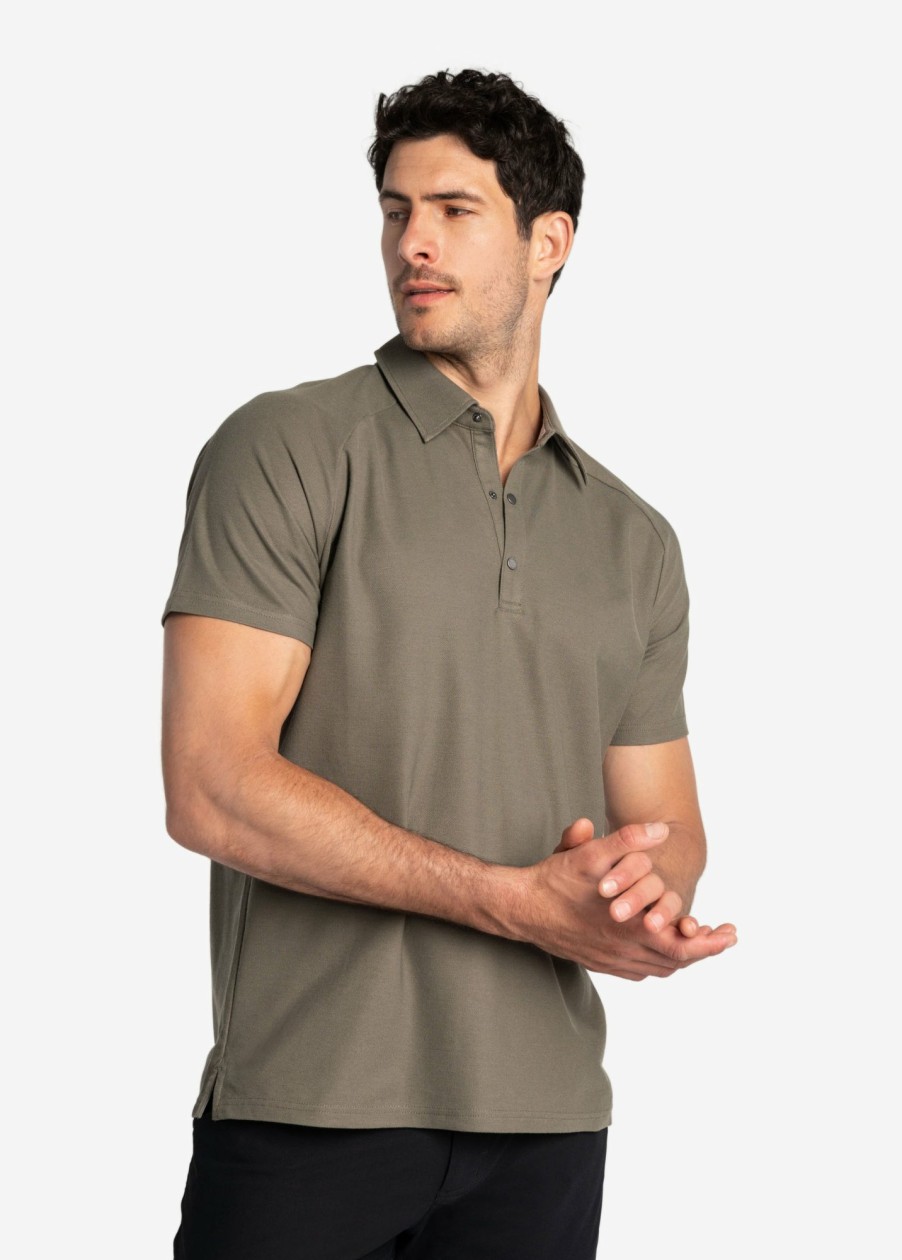 MEN Lole T-shirts & Hoodies | Colin Polo Short Sleeve - Desert Green