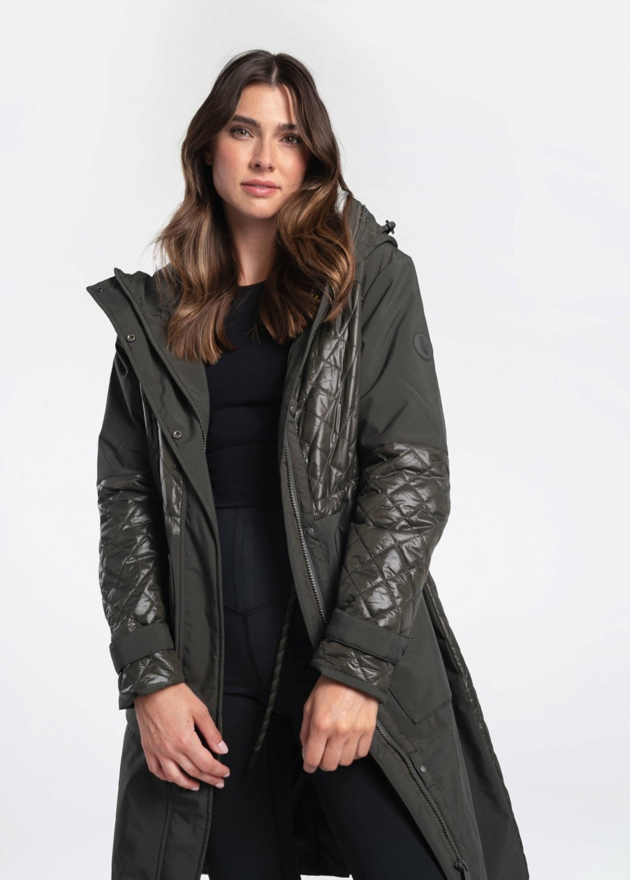 WOMEN Lole Winter Jackets | Avery Oversized Insulated Jacket - Olive